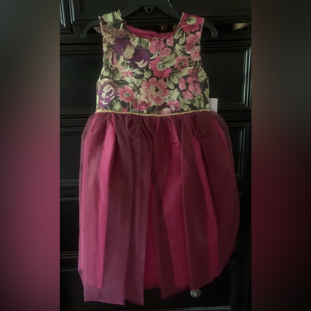 Pippa & Julie Floral Burgundy Dress